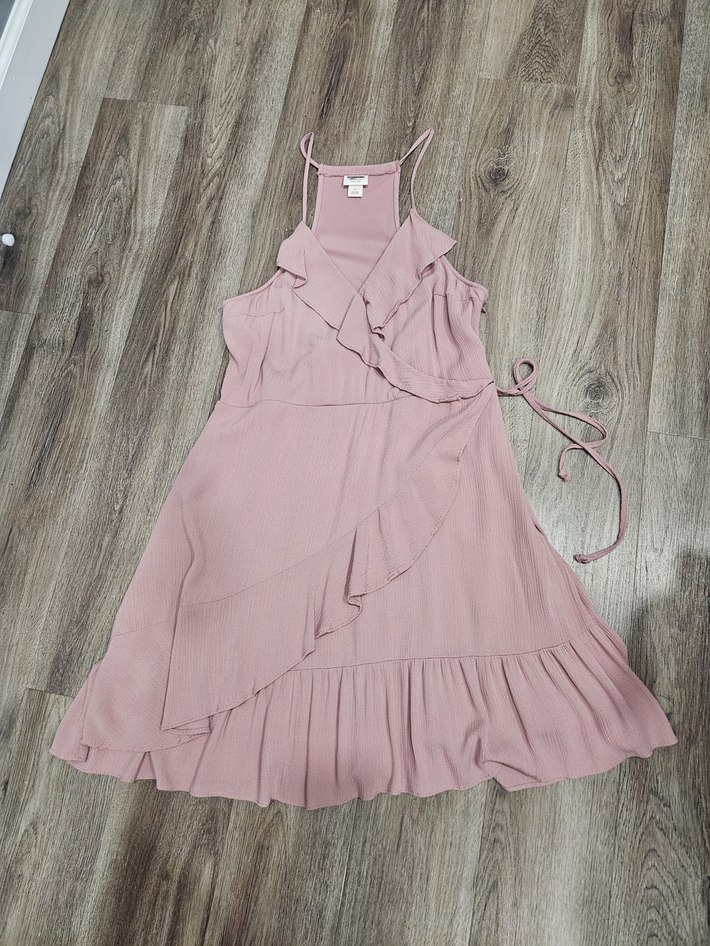 Mossimo Supply Co. Blush Pink Ruffle Wrap Mini Dress